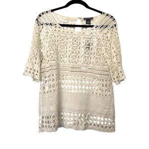 Chelsea & Theodore Crochet Shirt White